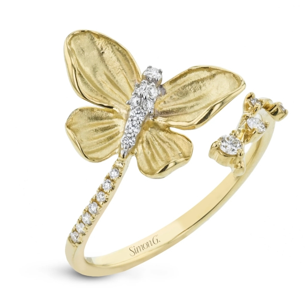 Monarch Butterfly Ring In 18kgold With Diamonds View 2